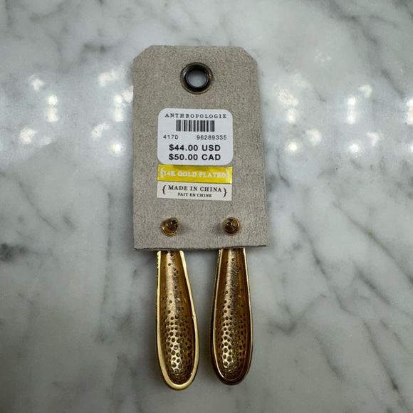 NWT Anthropologie Pave Triangle Drop Earrings - Picture 4 of 4